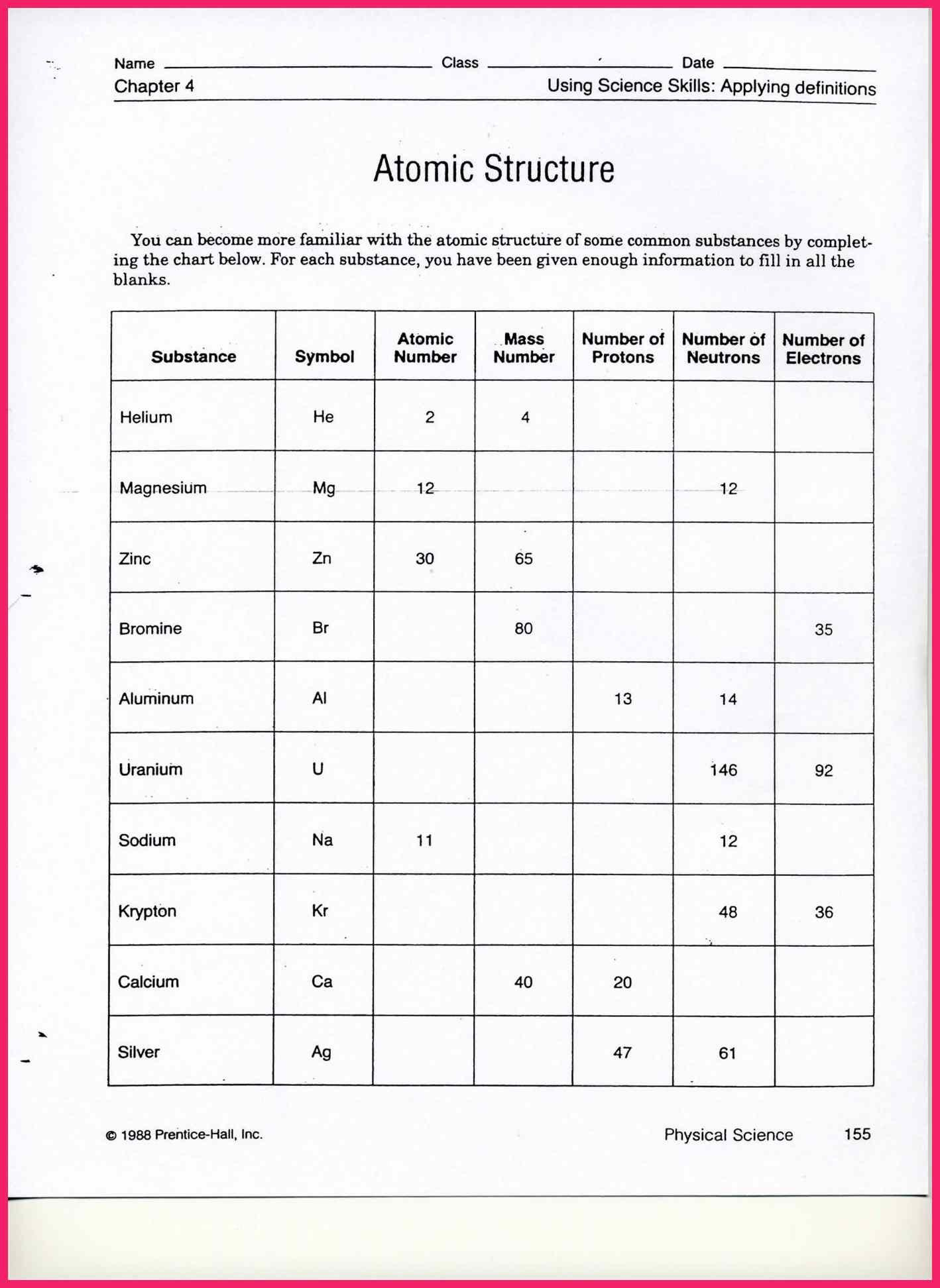 Atomic Structure Practice Worksheet  Briefencounters Along With Atomic Structure Practice Worksheet Answers