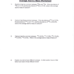 Average Atomic Mass Worksheet For Isotopes And Atomic Mass Worksheet Answers