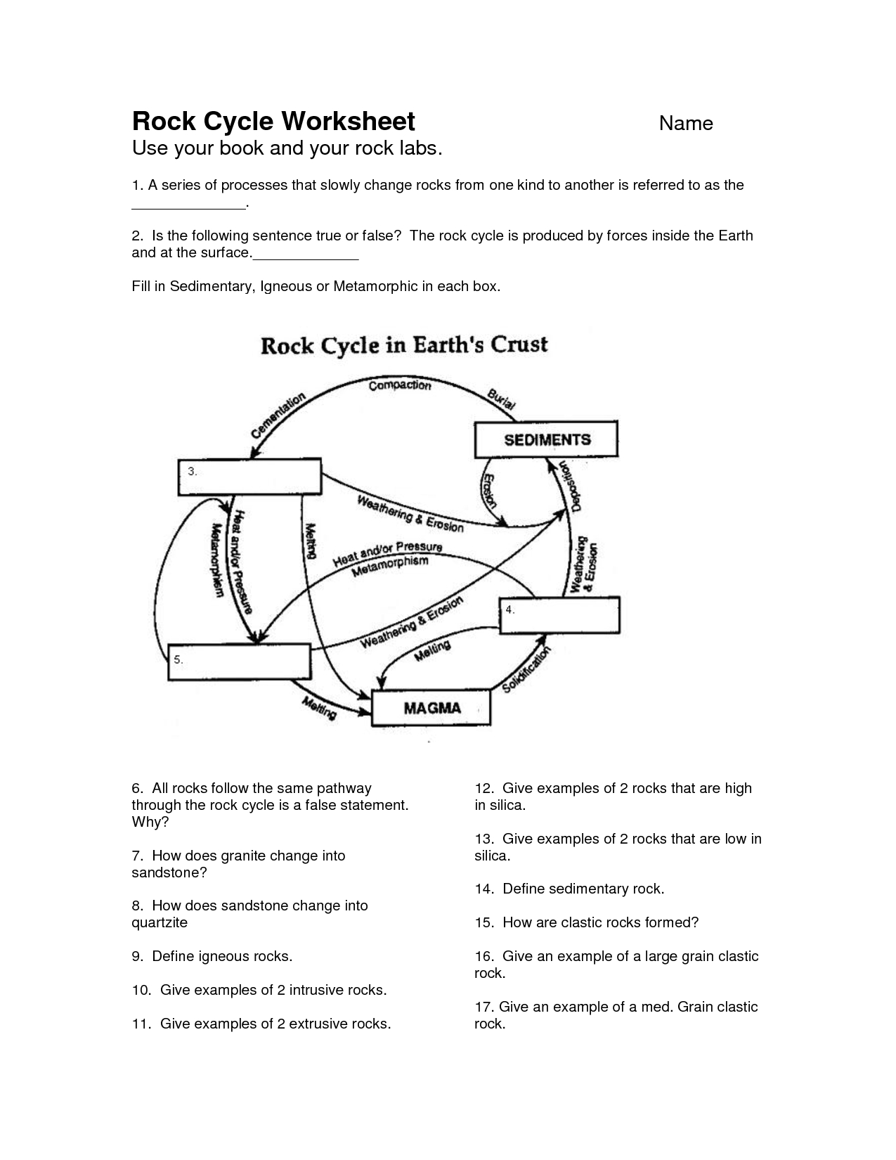 Awesome Collection Of Rock Cycle Worksheet Google Search Earth Regarding Rock Cycle Worksheet Middle School
