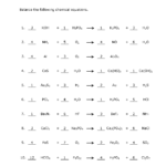 Balancing Chemical Equations Practice Sheet Also Balancing Chemical Equations Worksheet Pdf