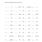 Balancing Chemical Equations Worksheet Pertaining To Balancing Equations Worksheet Pdf
