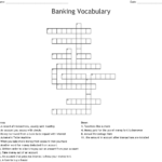 Banking Terms Crossword  Wordmint Intended For Banking Basics Vocabulary Worksheet