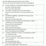 Basic Algebra Worksheets For 6Th Grade Algebraic Expressions Worksheets