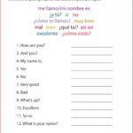 Basic English For Spanish Speakers Worksheets  Briefencounters Pertaining To Spanish To English Worksheets