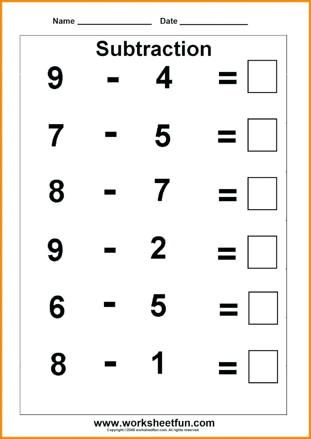 Basic Subtraction Worksheets Math Grade Simple Subtraction With Regard To Basic Math Worksheets 1St Grade