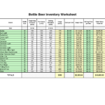 Beer Inventory Spreadsheet Template | Inventory Worksheet Bottle ... Along With Inventory Tracking Sheet Template