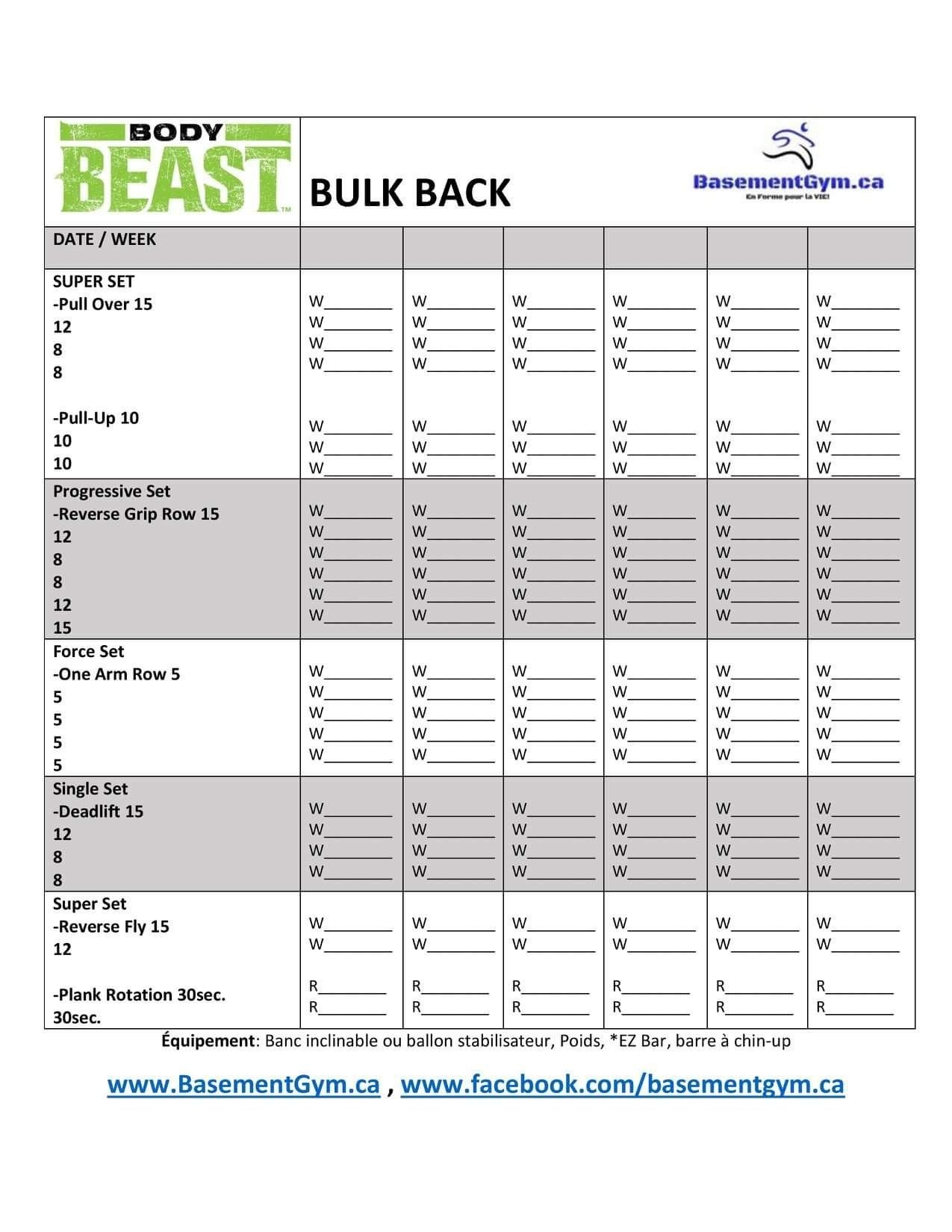 Best Solutions Of Body Beast Bulk Back Worksheet Entraã Nement Along With Body Beast Worksheets