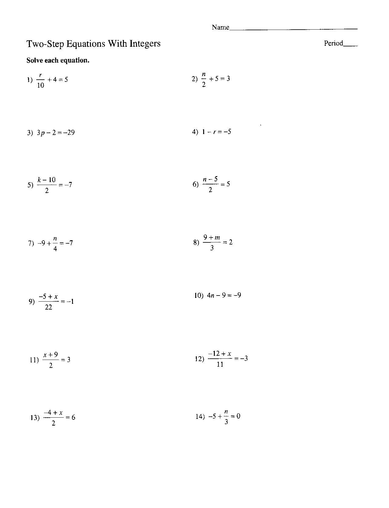 Best Solutions Of Multi Step Equations Worksheet 8Th Grade Math Or Solving Multi Step Equations Worksheet Answers Algebra 1
