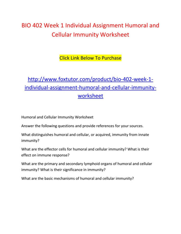 Primary And Secondary Immune Response Worksheet Answers — Excelguider.com