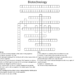 Biotechnology Crossword  Wordmint And Introduction To Biotechnology Worksheet Answers