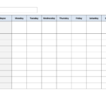 Blank Weekly Work Schedule Template | Schedule | Cleaning Schedule ... Also Employee Work Schedule Spreadsheet