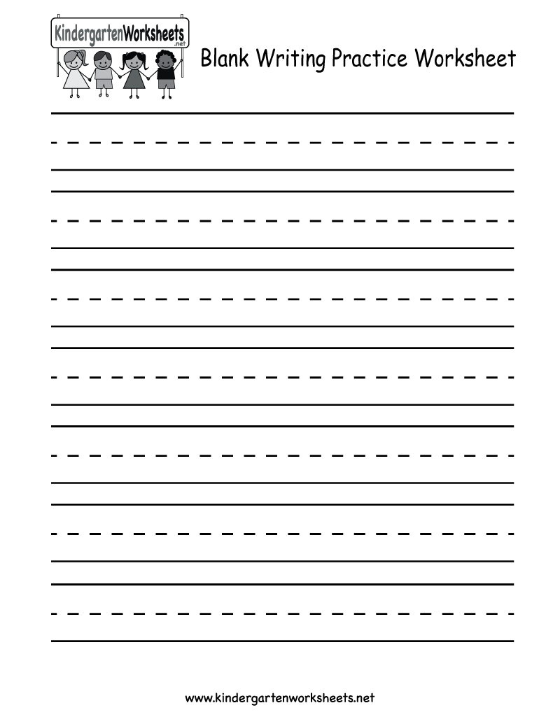 Blank Writing Practice Worksheet  Free Kindergarten English Pertaining To Handwriting Practice Worksheets