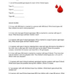 Blood Type Worksheet Or Blood Type And Inheritance Worksheet Answer Key
