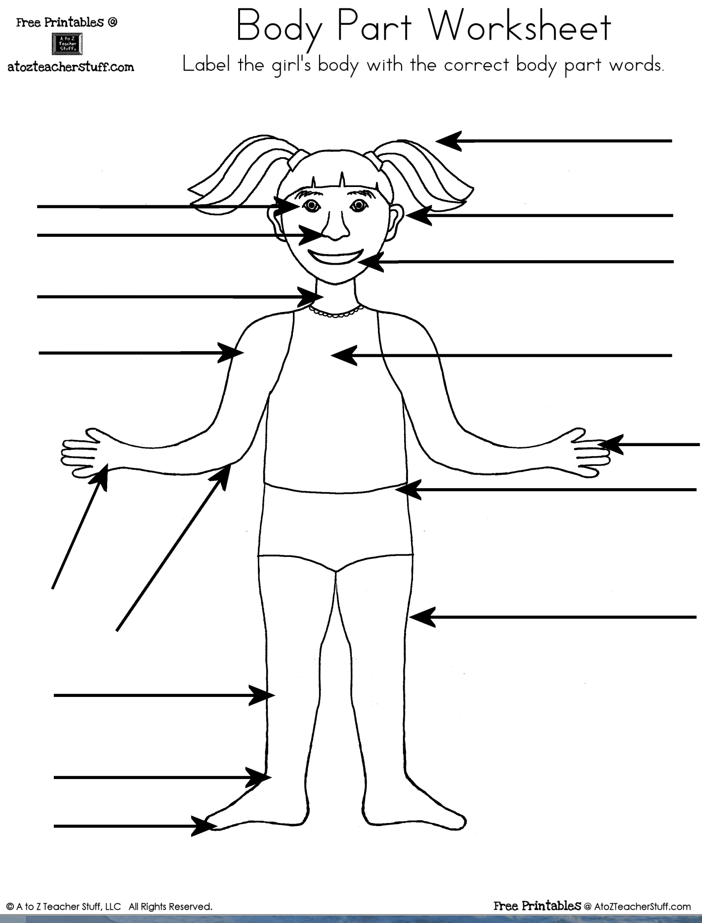 Body Part Worksheet Boy And Girl  A To Z Teacher Stuff Printable Inside Body Image Worksheets