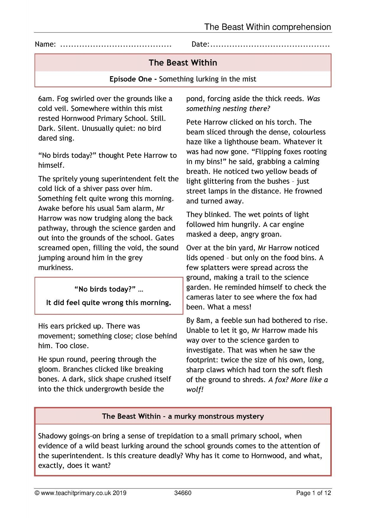 Body Story The Beast Within Worksheet Answers  Geotwitter Kids With Regard To Body Story The Beast Within Worksheet Answers