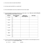 Bond Polarity Worksheet With Polarity And Electronegativity Worksheet Answers