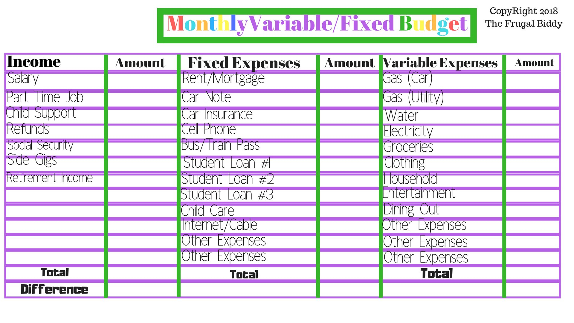 Budgeting Worksheets  The Frugal Biddy In Budgeting Worksheets For Students