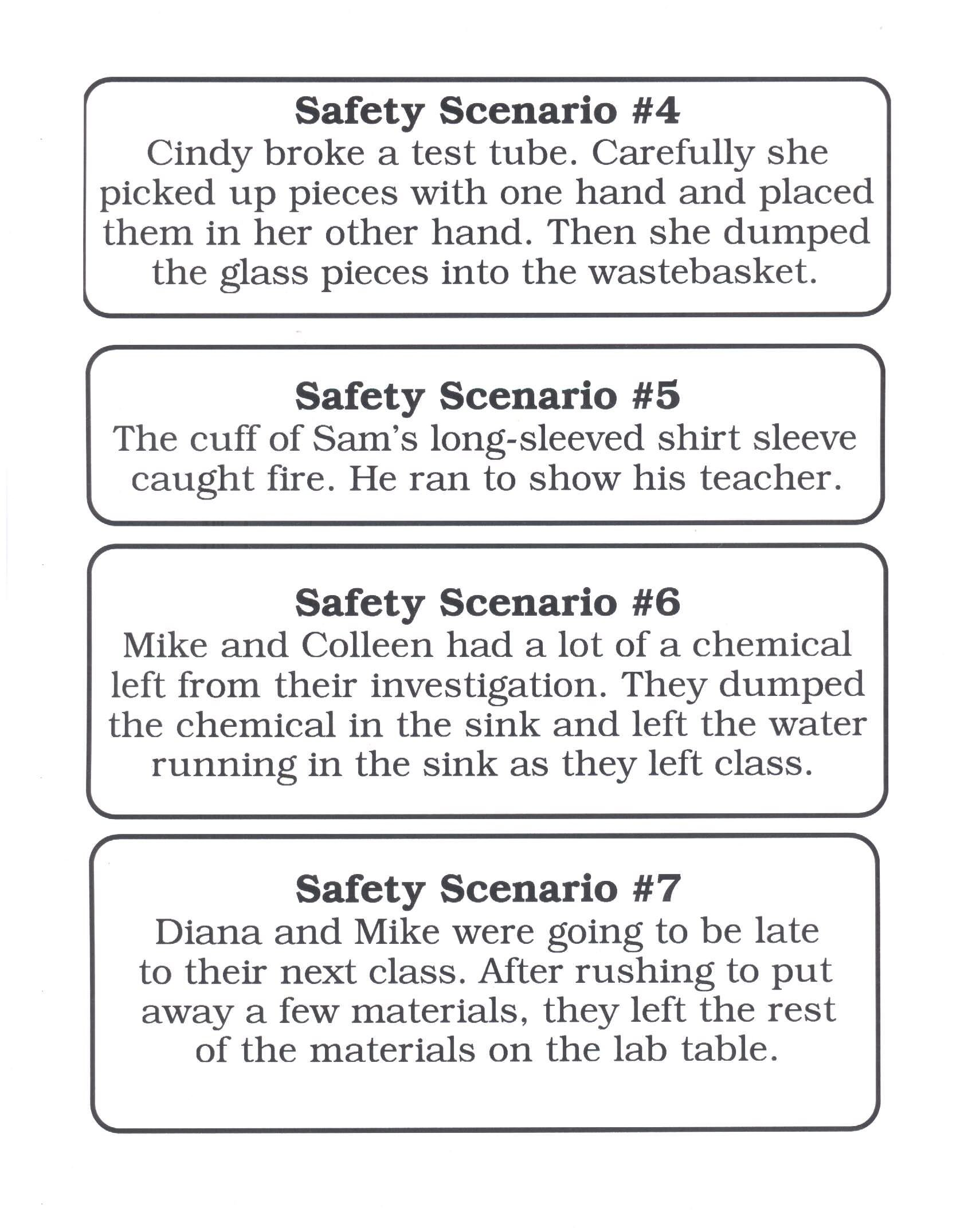 Lab Safety Scenarios Worksheet Answers Excelguider