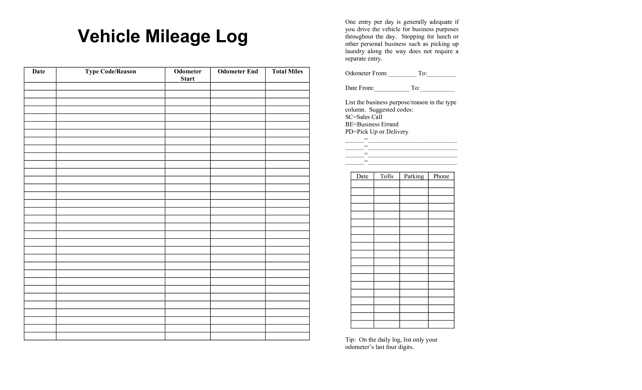 Business Mileage Documentation Is Critical To Successful Audit And Mileage Worksheet For Taxes
