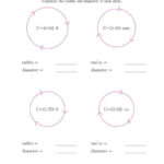 Calculate Radius And Diameter Of Circles From Circumference A Inside Circle Geometry Worksheets