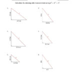 Calculate The Hypotenuse Using Pythagorean Theorem No Rotation A With Pythagorean Theorem Worksheet Answer Key