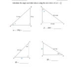 Calculating Angle And Side Values Using The Sine Ratio A Inside The Law Of Sines Worksheet Answers