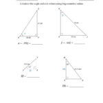 Calculating Angle And Side Values Using Trigonometric Ratios A Within Trigonometry Practice Worksheets