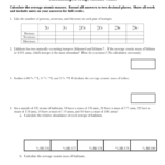 Calculating Average Atomic Mass Along With Isotopes And Atomic Mass Worksheet Answer Key