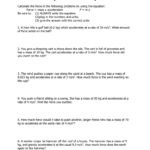 Calculating Force Worksheet Newton's 2 Law Or Mass And Weight Worksheet Answer Key