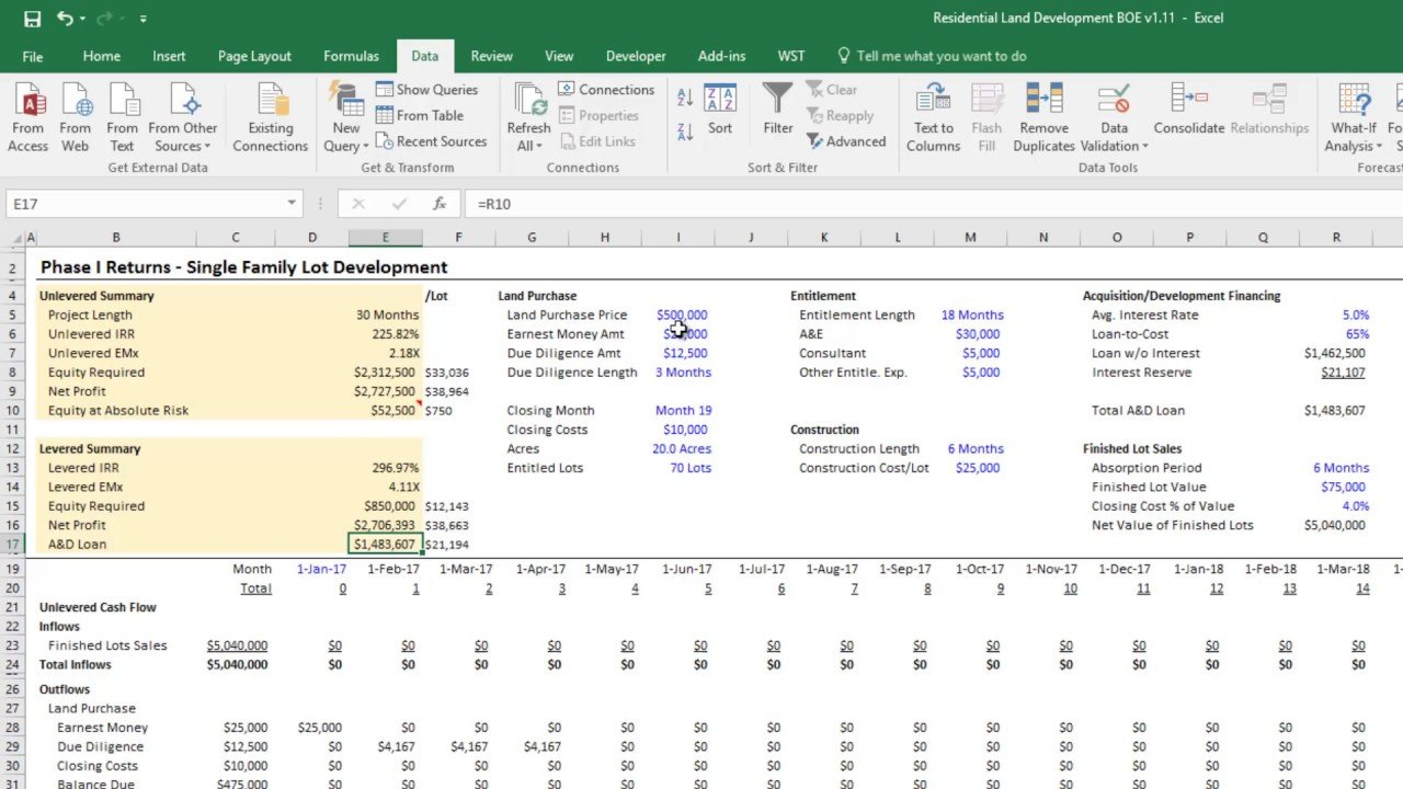 Calculating Residual Land Value Using Excel   Youtube Throughout Land Development Spreadsheet