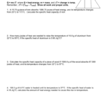 Calculating Specific Heat Worksheet Throughout Specific Heat Practice Worksheet Answer Key