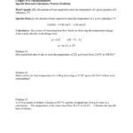Calorimetry Problems For Calorimetry Practice Worksheet