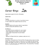 Career Bingo Michigan Agriscience Education For Elementary Students As Well As Agriculture Careers Worksheet