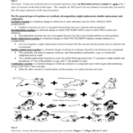 Cartoon Chemistry And Reaction Types Pertaining To Chemistry Types Of Chemical Reactions Worksheet Answers