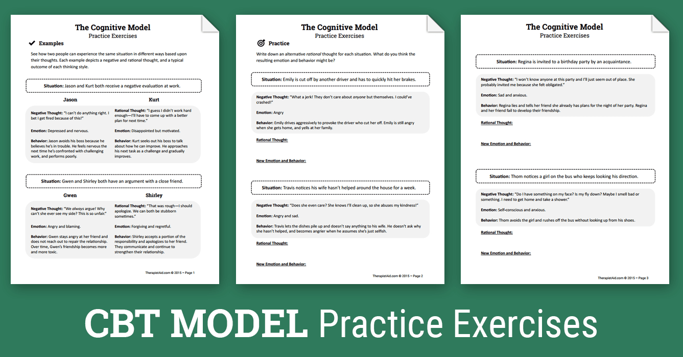 Cbt Practice Exercises Worksheet  Therapist Aid Intended For Free Cbt Worksheets