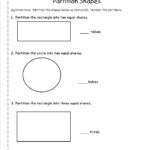 Ccss 2G3 Worksheets Partition Shapes With Dividing Shapes Into Equal Parts Worksheet