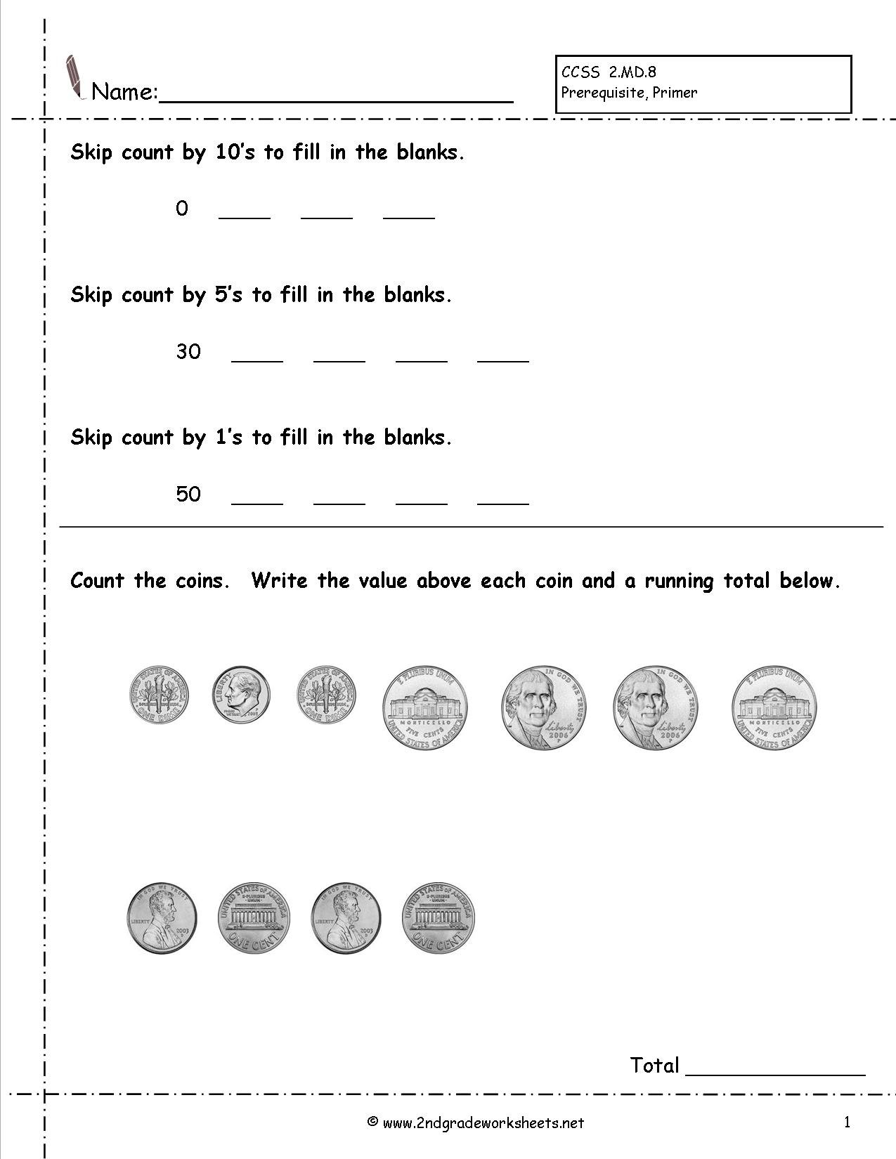 Ccss 2Md8 Worksheets Counting Coins Worksheets Money Throughout 8Th Grade Common Core Math Worksheets