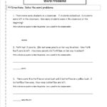 Ccss 2Oa1 Worksheets Addition And Subtraction Word Problems With Regard To Algebra 2 Word Problems Worksheet
