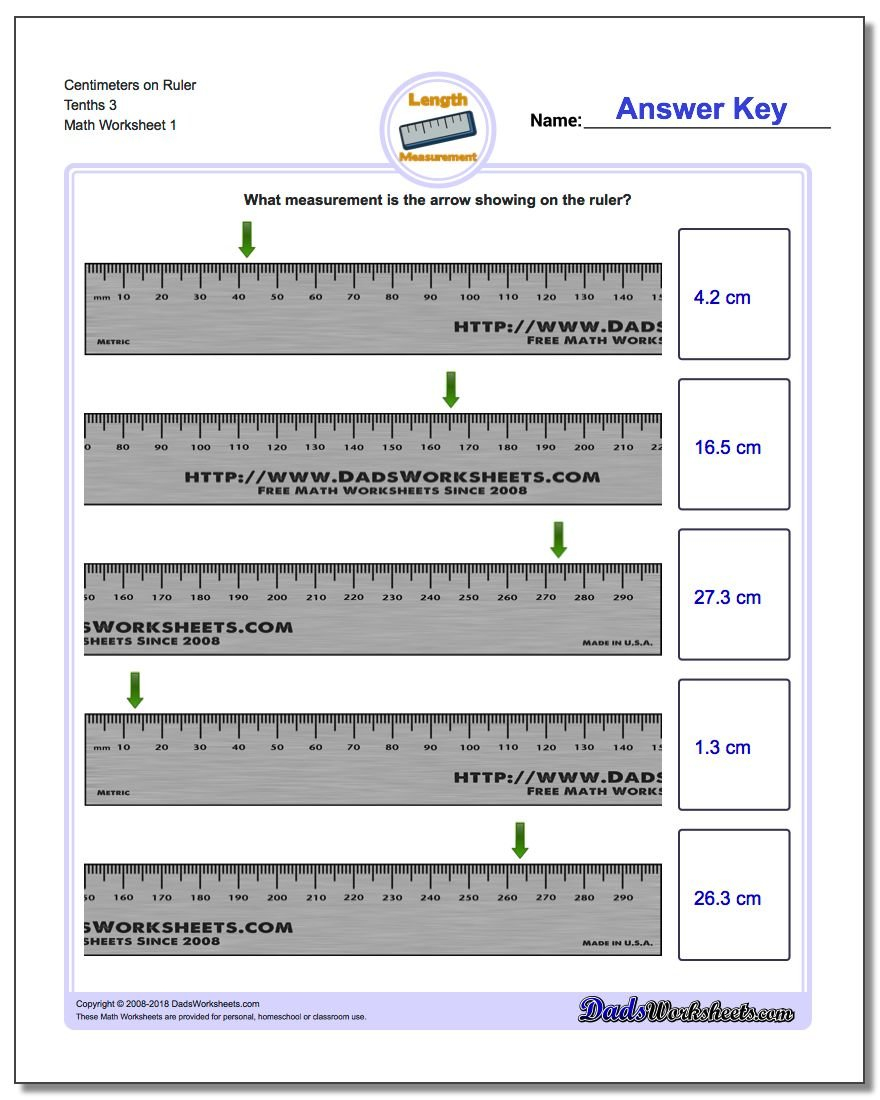 Centimeters On Ruler Within Measurement Worksheets Grade 3