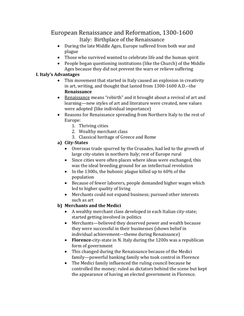 Ch 17 European Renaissance And Reformation And The Renaissance In Europe Worksheet Answers