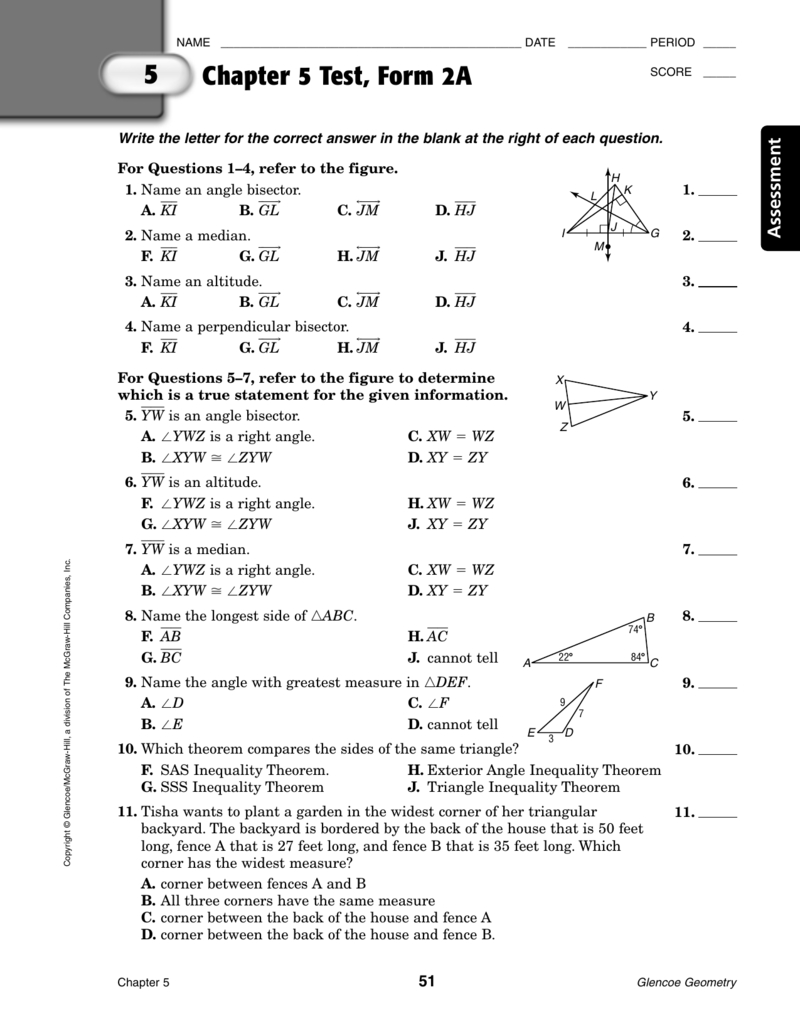 Ch 5 Practice Test As Well As Glencoe Geometry Chapter 4 Worksheet Answers