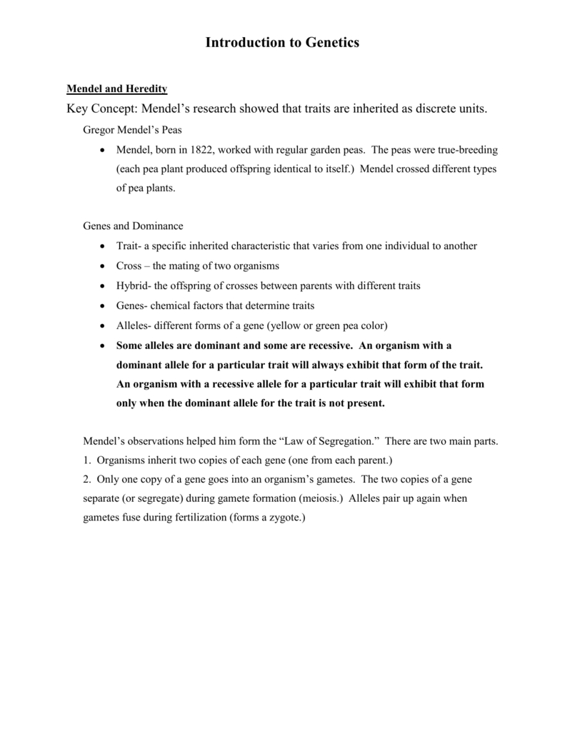 Chapter 11 Introduction To Genetics In Chapter 11 Introduction To Genetics Worksheet Answers