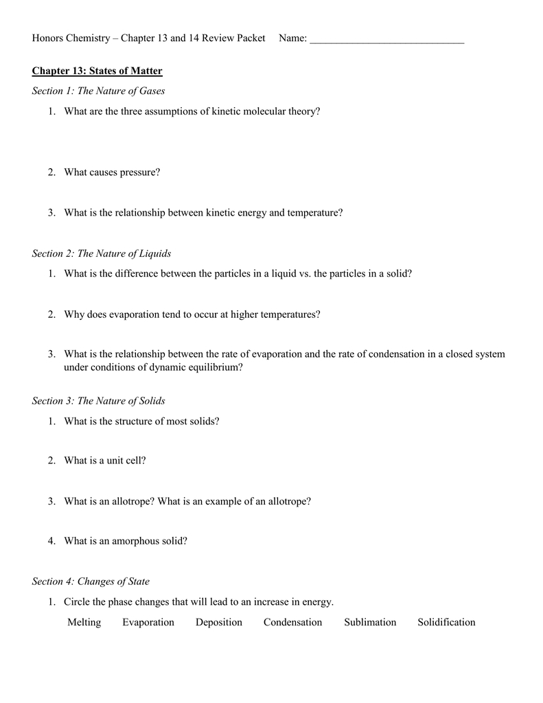 Chapter 13 And 14 Review Within Pressure Conversions Chem Worksheet 13 1