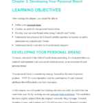 Chapter 2  Developing Your Personal Brand  Mkt 3320  Social Media As Well As Personal Branding Worksheet