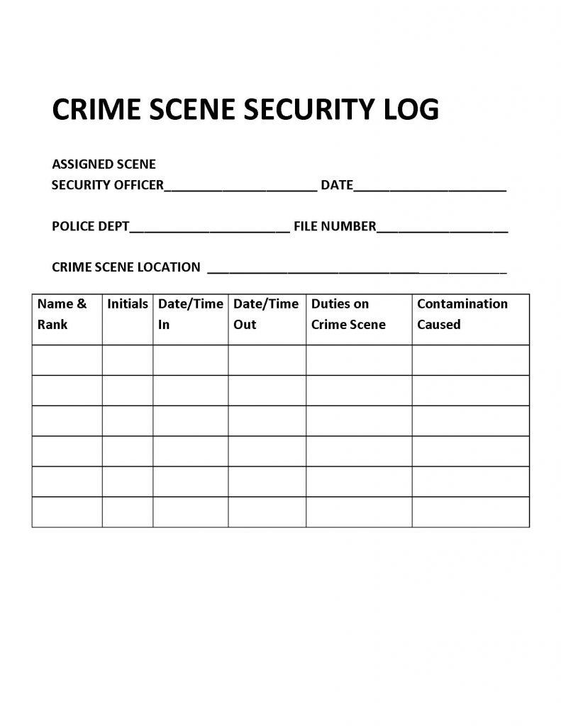 Chapter 8 Crime Scene Management – Introduction To Criminal Or Crime Scene Activity Worksheets