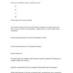 Chapter 9  Market Structures Worksheet As Well As Chapter 7 Market Structures Worksheet Answers