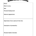 Character Profile And Character Profile Worksheet