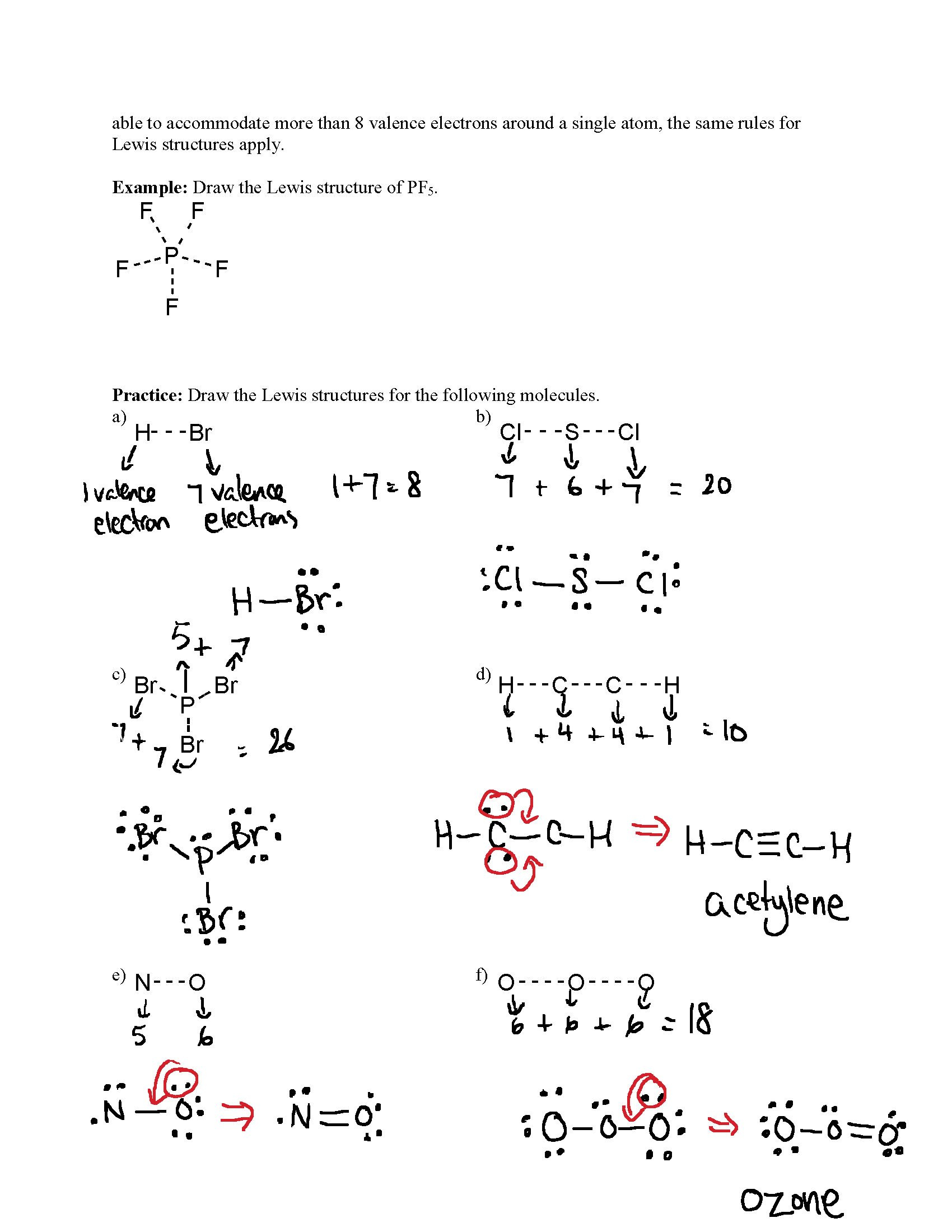 Chem 11 – Lewis Structures And Vsepr  Mr Siu's Chemistry Classes Regarding Lewis Structure Worksheet With Answers