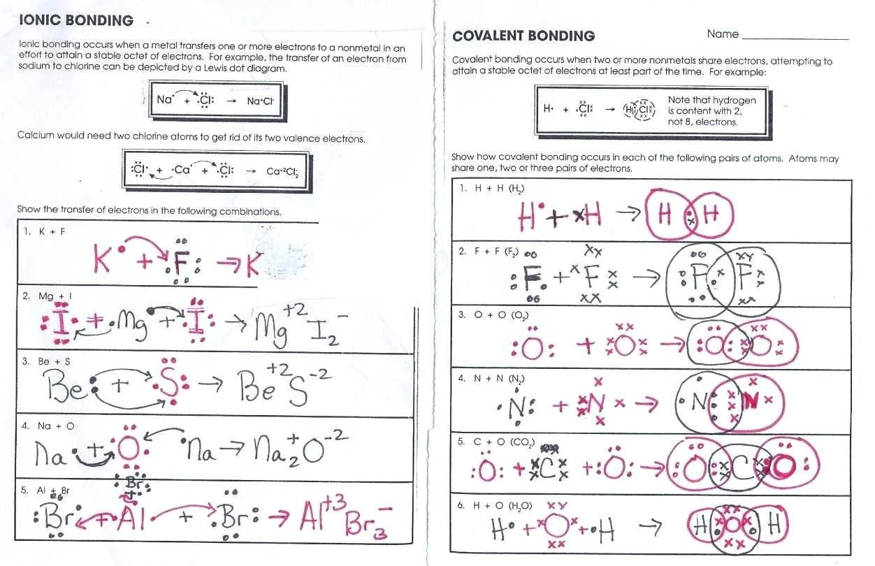 Chemical Bonds Ionic Bonds Worksheet Ionic And Bonding Worksheet As Well As Chemical Bonding Worksheet Answers