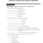 Chemical Formulas And Chemical Compounds As Well As Chemistry Chapter 7 Worksheet Answers